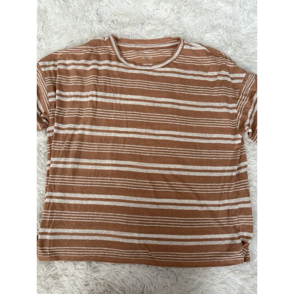 Aerie Women’s Sz. M Linen Blend Striped Tee. Soft, Comf